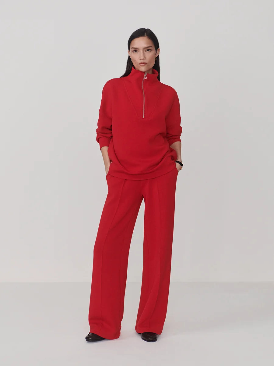 The Wide Leg Pant - Red Marl