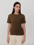 Regina Fitted Tee - Teak Olive
