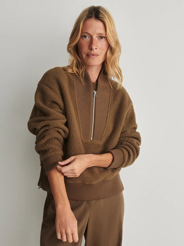 Mumford Half-Zip Fleece - Teak Olive