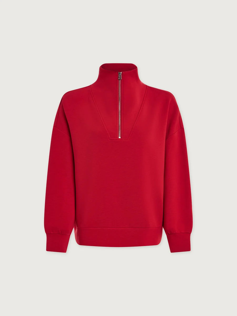 Hawley Half-Zip Sweat - Red Marl