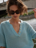 Callie Knit Top - Porcelain Blue