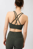 Monoprinted Bra - Moss