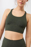 Monoprinted Bra - Moss
