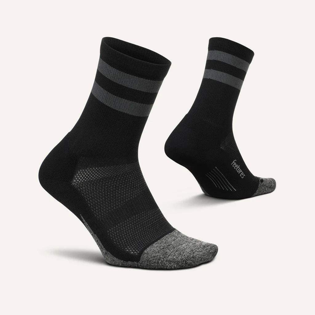 Elite Light Cushion Mini Crew - Black High Top Stripe