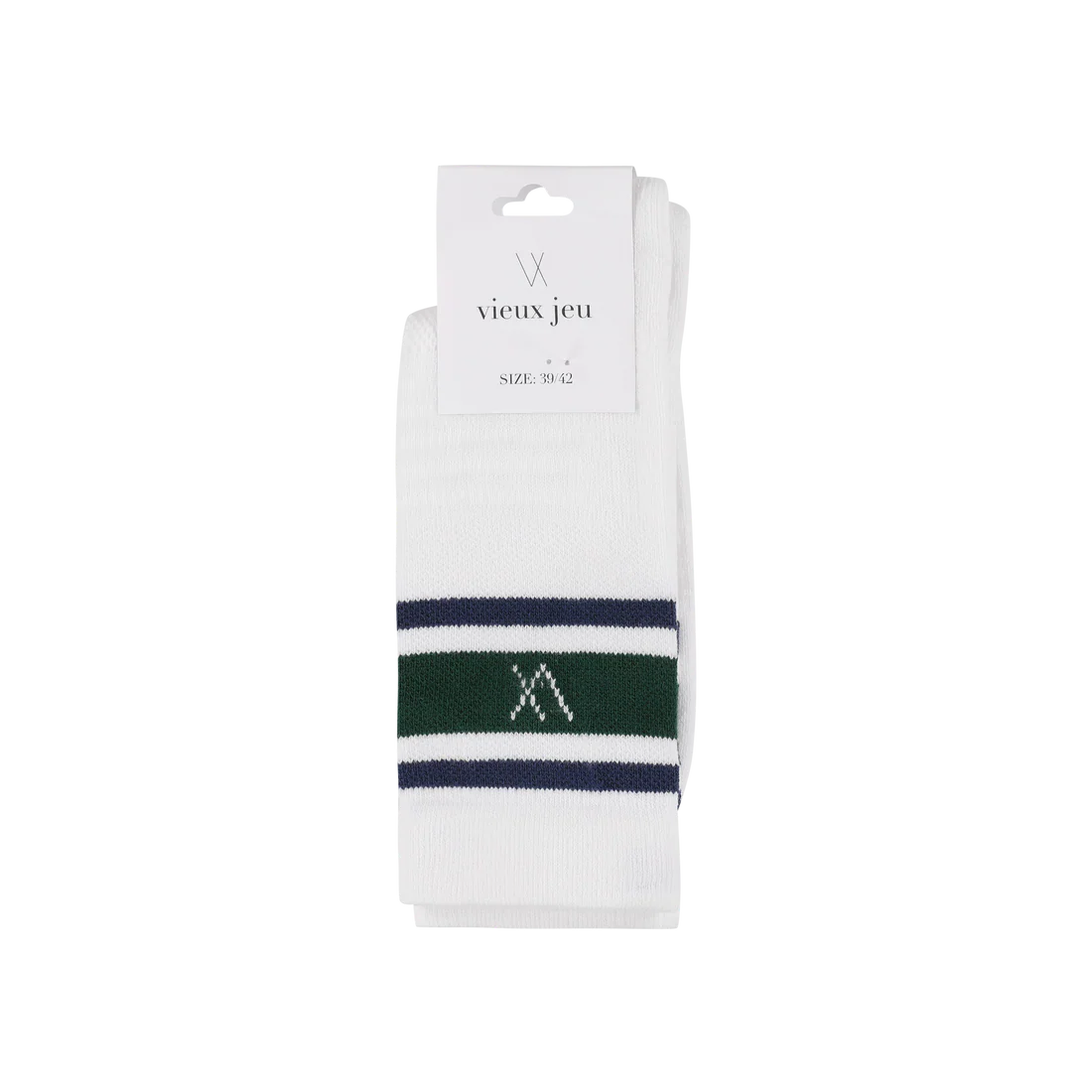 Bo Socks - White/Dark Green/Dress Blue
