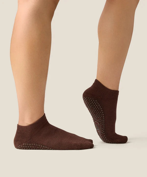 Classic Low Rise Grip Socks - Espresso