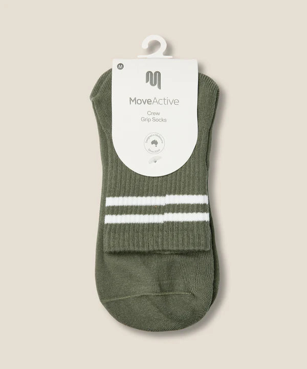 Crew Grip Socks - Sporty Stripe Khaki