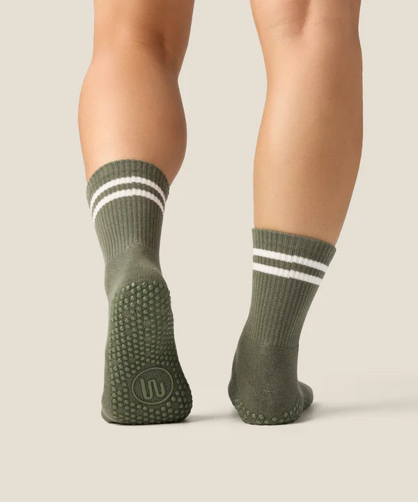 Crew Grip Socks - Sporty Stripe Khaki
