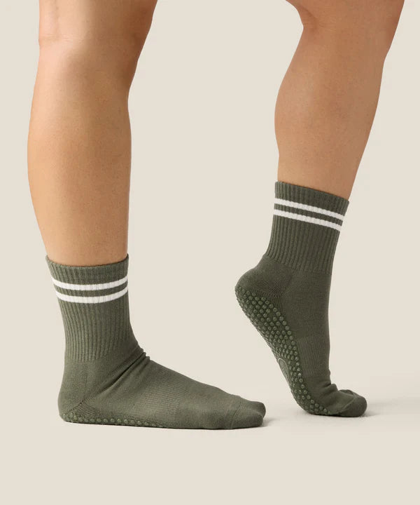 Crew Grip Socks - Sporty Stripe Khaki