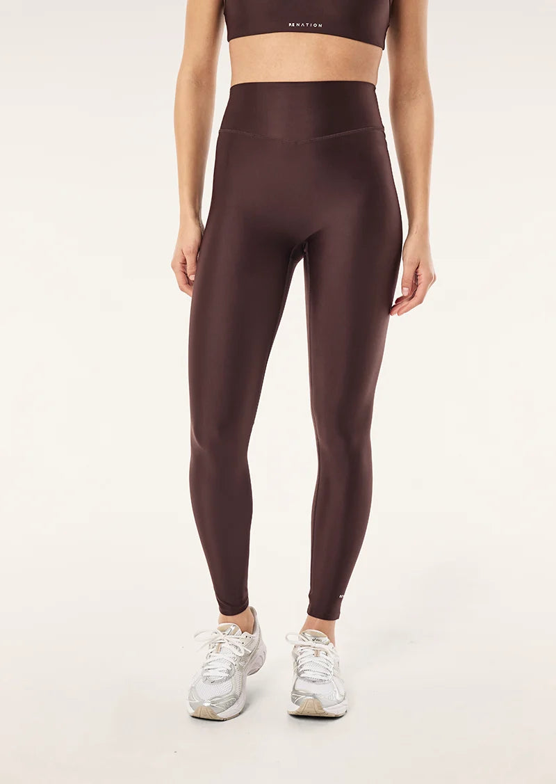 Fairmont Full Length Legging - Dark Plum Shine