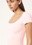 Foundation Scoop Short Sleeve Top  - Soft Pink