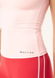 Foundation Scoop Short Sleeve Top  - Soft Pink
