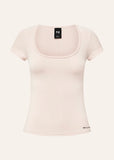 Foundation Scoop Short Sleeve Top  - Soft Pink