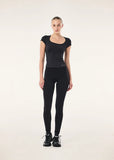 Foundation Scoop Short Sleeve Top - Black