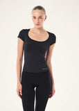 Foundation Scoop Short Sleeve Top - Black