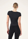 Foundation Scoop Short Sleeve Top - Black