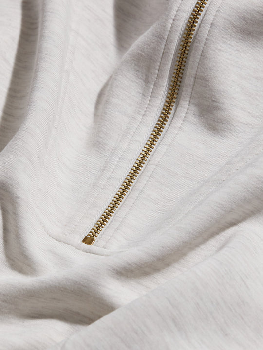 Hawley Half-Zip Sweat - Ivory Marl