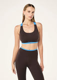 Highgate Sports Bra - Coffee/Marina Blue