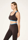 Highgate Sports Bra - Coffee/Marina Blue