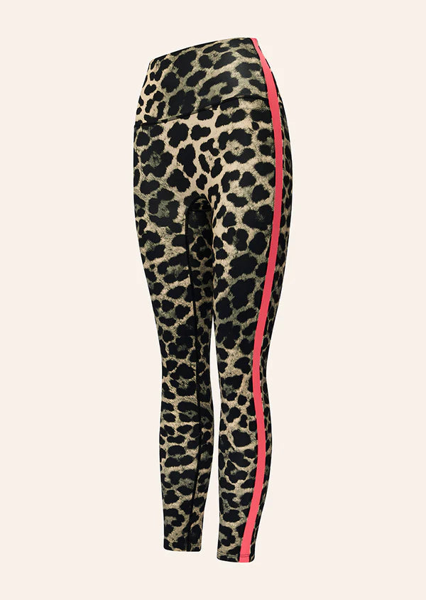 Highgate Full Length Legging - Leopard/Diva Pink