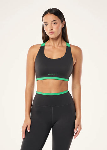 Highgate Sports Bra - Caviar/Kelly Green