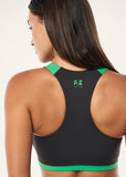 Highgate Sports Bra - Caviar/Kelly Green