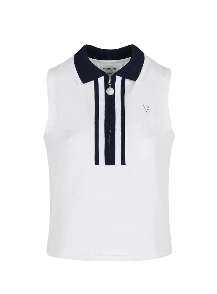 Josephine Top - White/Dress Blue