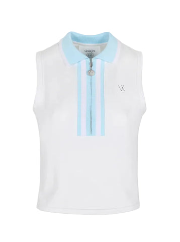 Josephine Top - White/Light Blue
