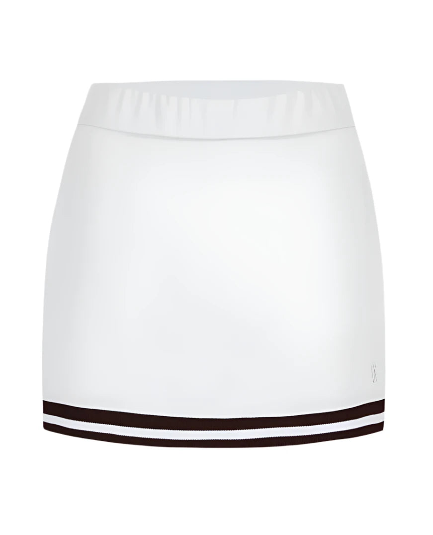 Juliette Skirt - White/Burgundy