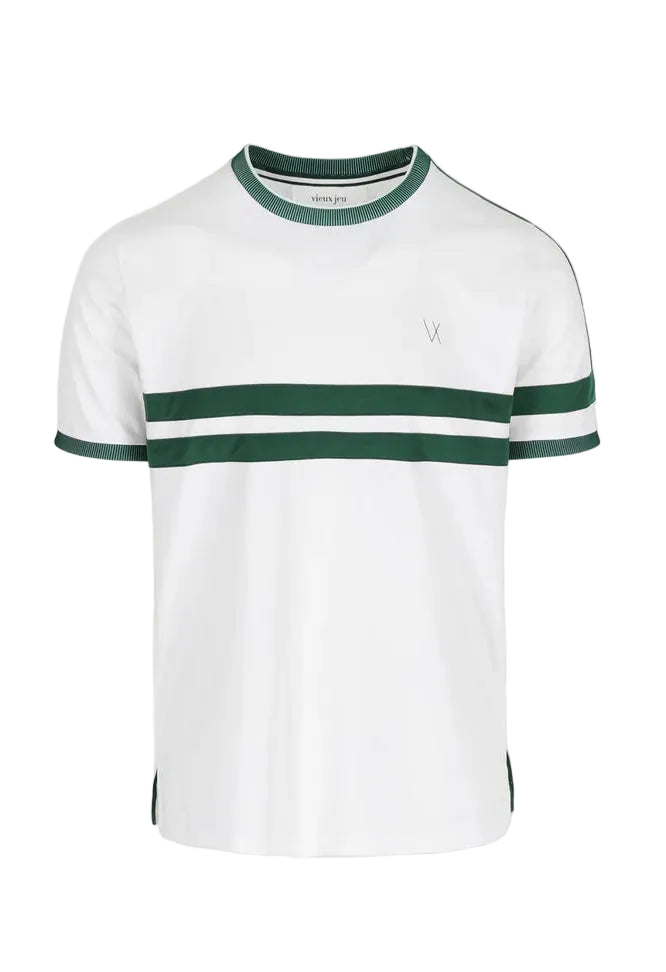 Leo Shirt Stripe - White/Dark Green