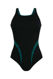 Padilla Swimsuit - Black/Aqua Leopard