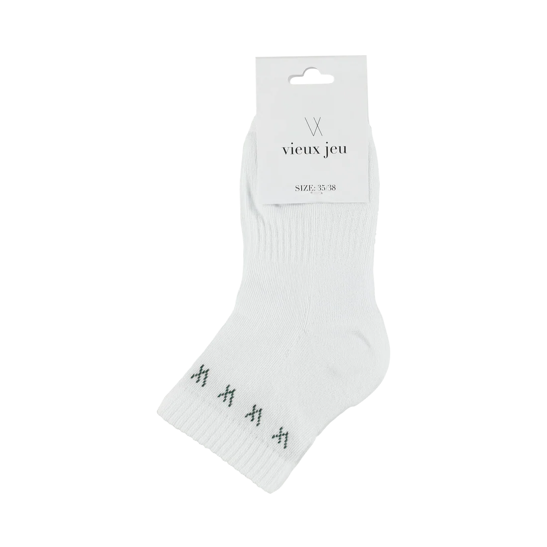 Mel Mid Socks - White/Green Logo