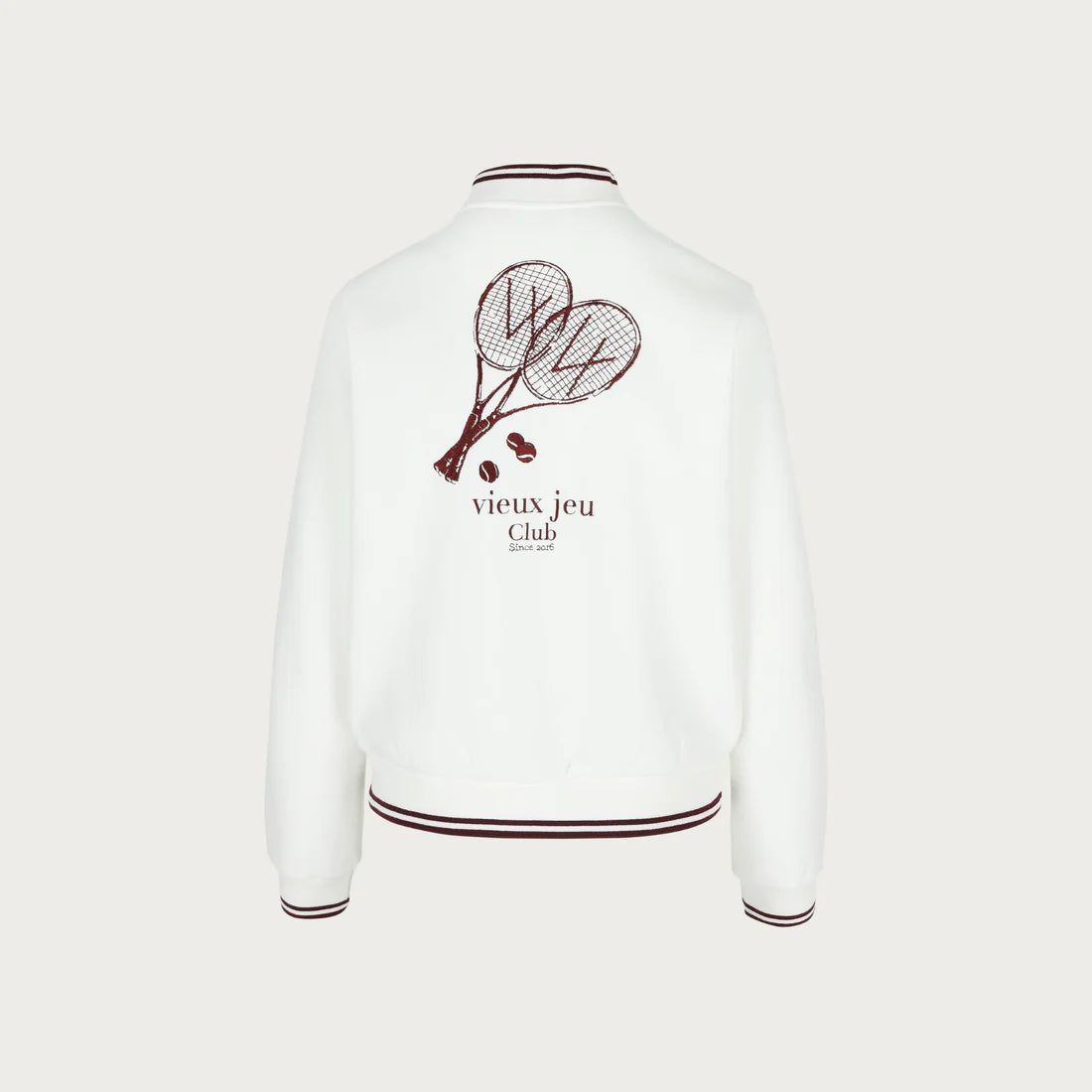 Mona Jacket - White/Burgundy