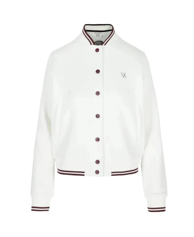 Mona Jacket - White/Burgundy