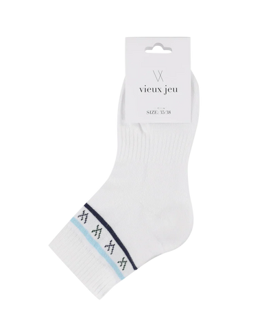 Mel Mid Socks - White/Dress Blue