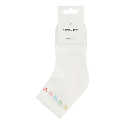 Mel Mid Socks - White/Multi Color