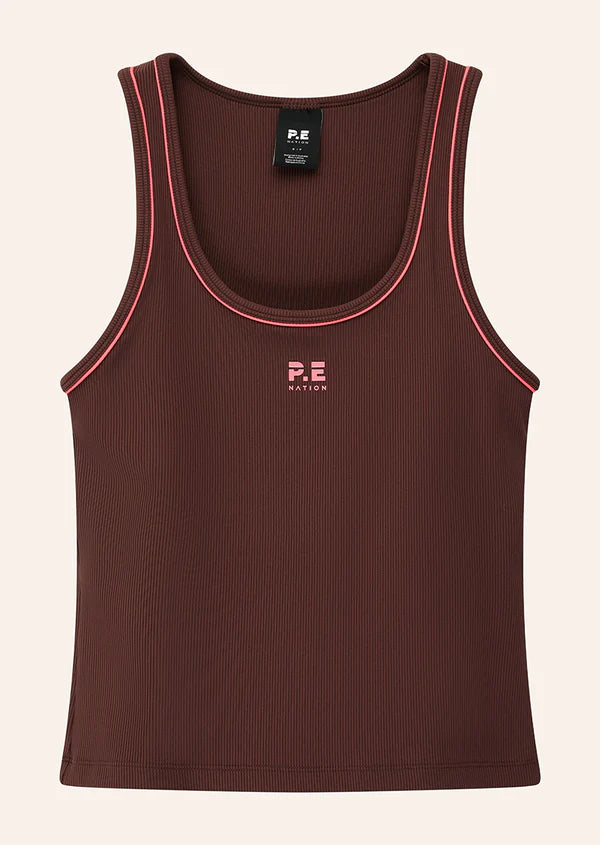 Nexus Rib Tank - Mahogany/Diva Pink