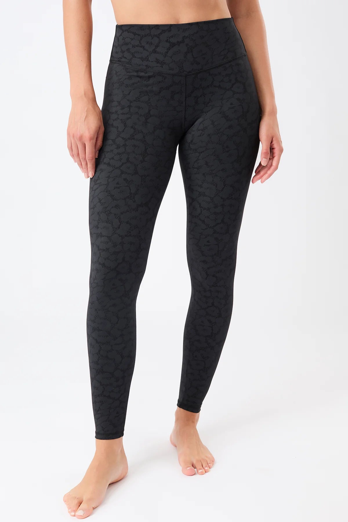 Monoprinted Tights - Leo Black