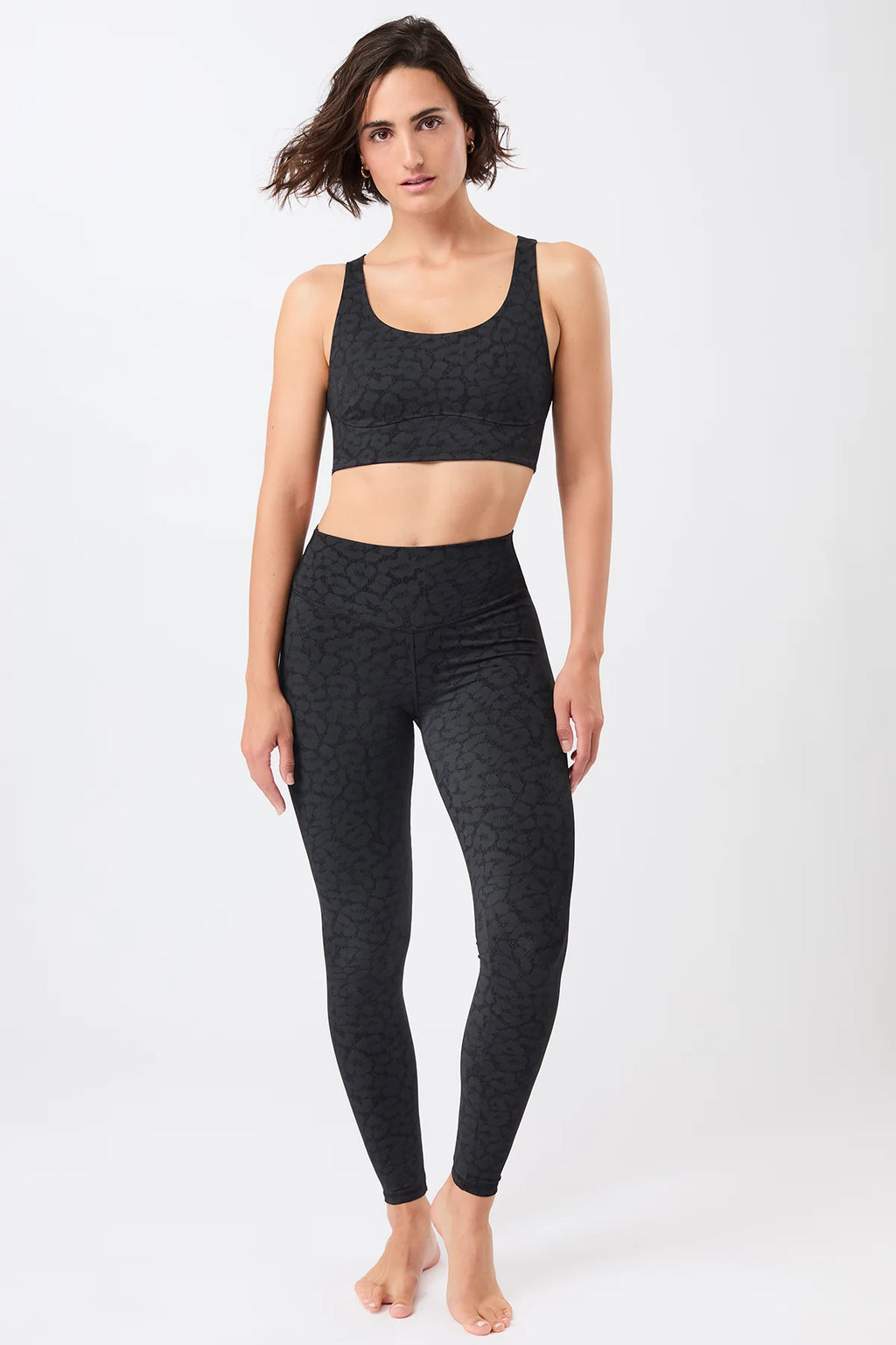Monoprinted Tights - Leo Black