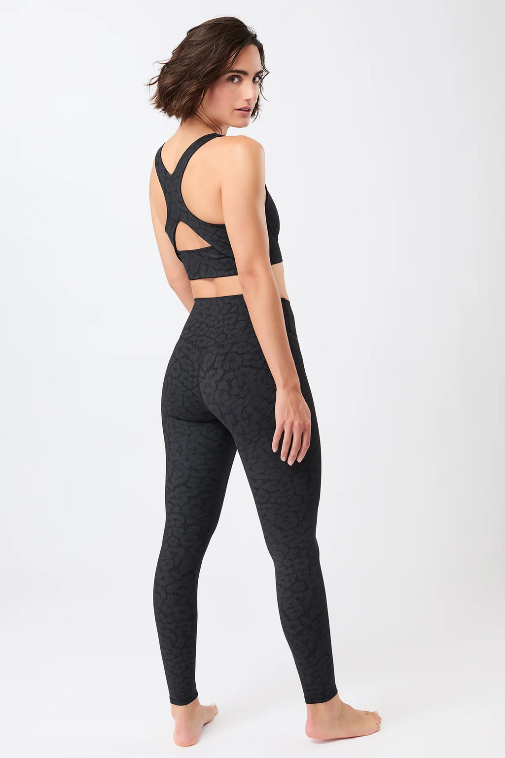 Monoprinted Tights - Leo Black