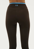 Vita Full Length Legging - Coffee/Bright Blue