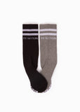 Marathon Crew Sock Twin Pack - Black/Grey