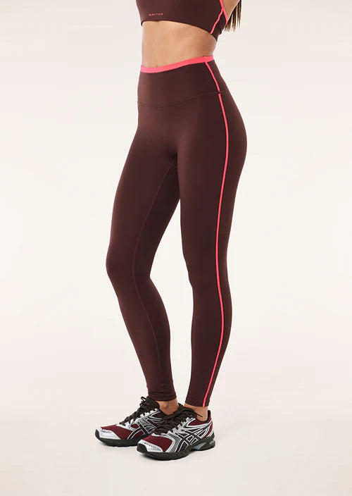 Radar Full Length Legging - Mahogany/Diva Pink