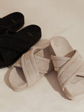 Ronley Quilted Slides - Mink Stone