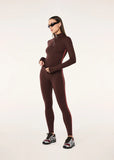 Routine Quarter Zip Long Sleeve - Mahogany/Diva Pink