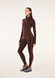 Routine Quarter Zip Long Sleeve - Mahogany/Diva Pink