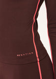 Routine Quarter Zip Long Sleeve - Mahogany/Diva Pink