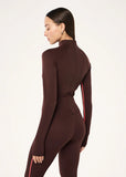 Routine Quarter Zip Long Sleeve - Mahogany/Diva Pink