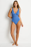 Essentials Edit Spliced One Piece - Denim Blue