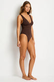 Essentials Edit Spliced One Piece - Cocoa
